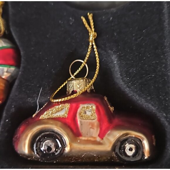 (8) Mikasa Holiday Hand Painted Blown Glass Christmas Ornaments In Green Crate - Picture 3 of 10